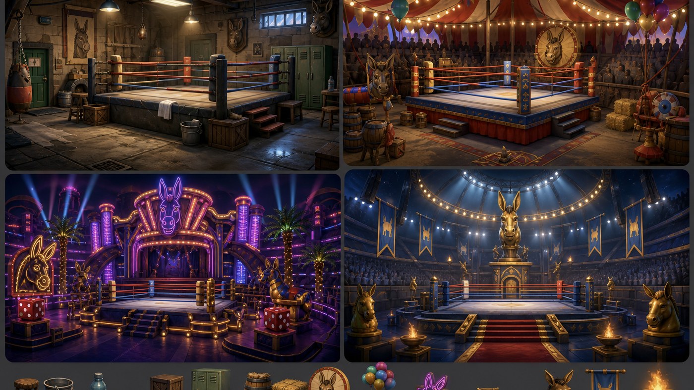 Concepts for a gym, fair tent, casino arena and championship stadium