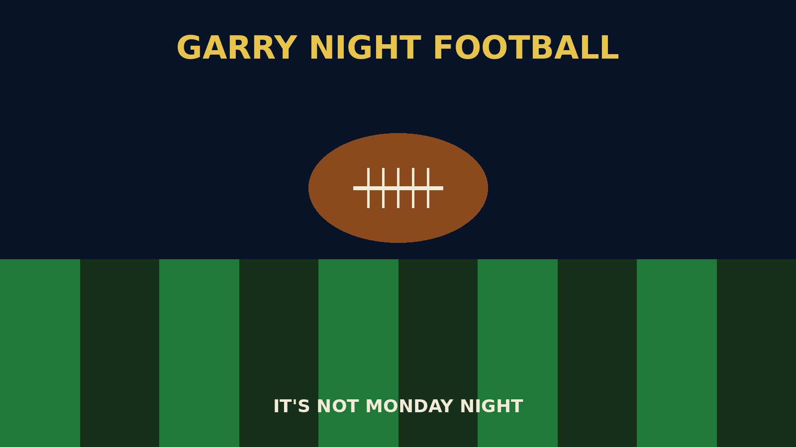 Night stadium with striped turf